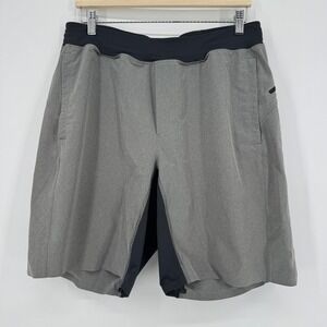 lululemon athletica Men’s Grey Athletic Shorts with Black Waistband